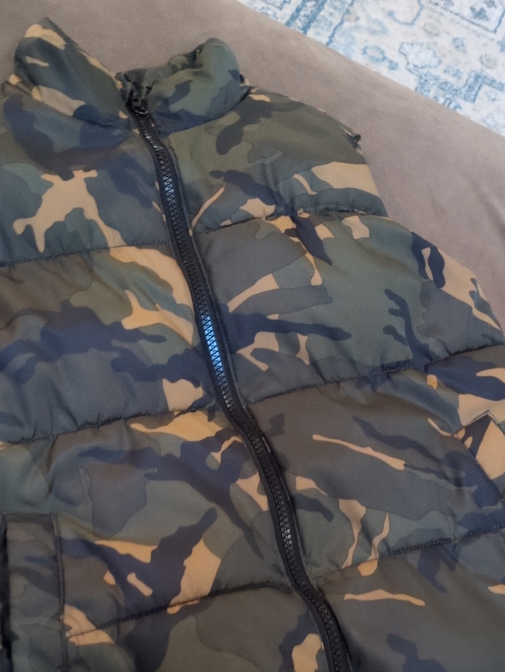 Old Navy Kids Camouflage Puffer Jacket - Green & Tan